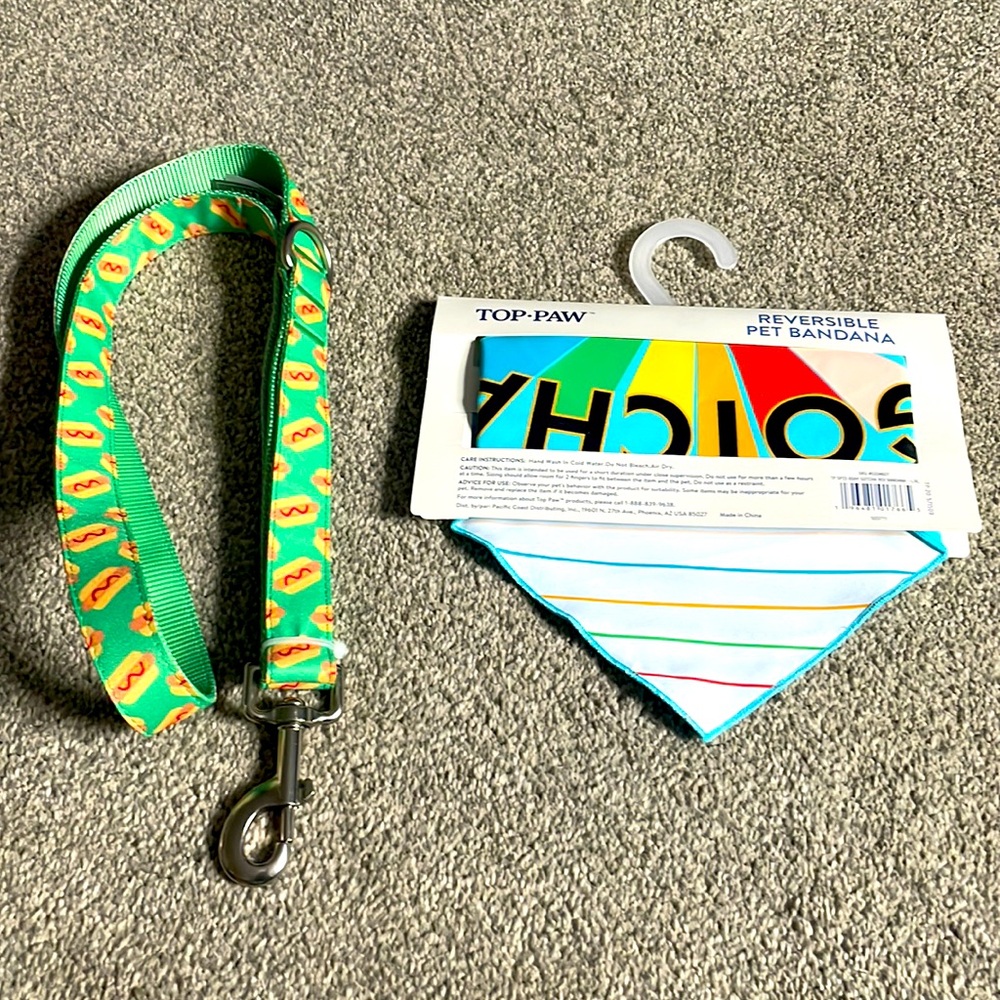 Top Paw Leash & xl Bandana Bundle